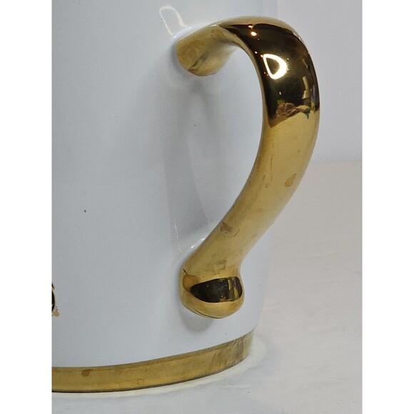 Design Pac Gifts Large Soup Cup Coffee Mug White Gold Monogram L Personalized - Picture 6 of 6